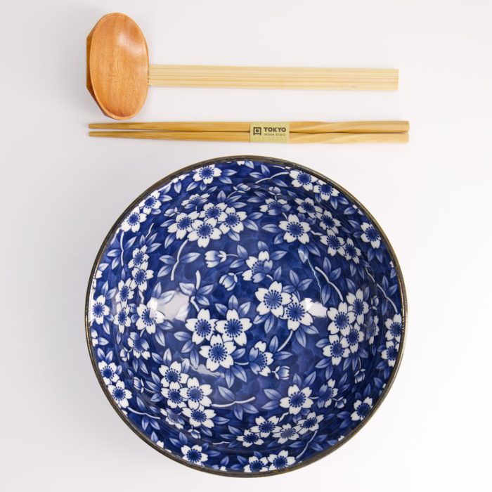 Tokyo Design Studio - Tokyo Blue - Sakura - Bol à ramen - Ensemble-cadeau - 3 pièces - 1300 ml – Image 5