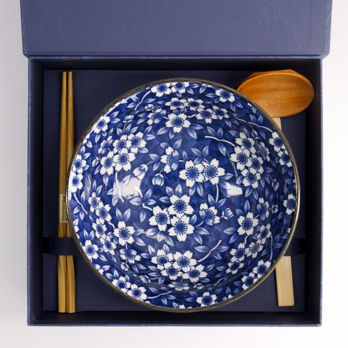 Tokyo Design Studio - Tokyo Blue - Sakura - Bol à ramen - Ensemble-cadeau - 3 pièces - 1300 ml – Image 4