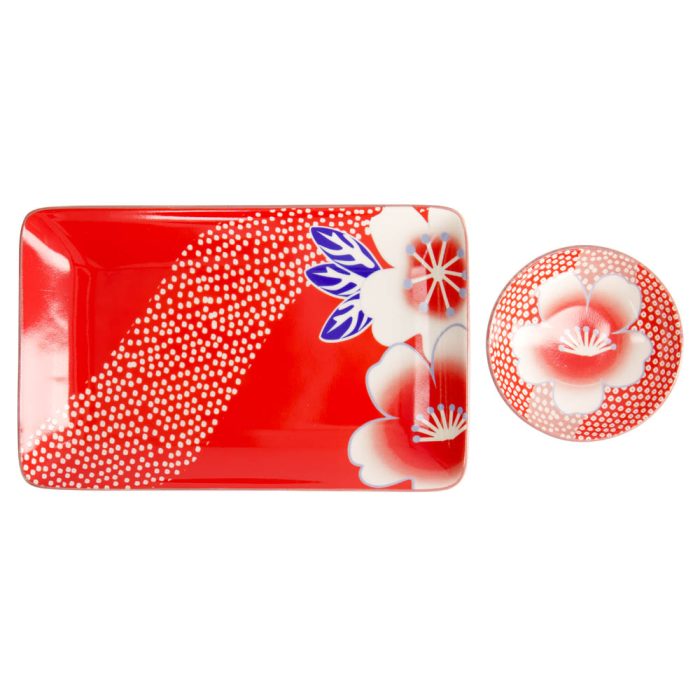 Tokyo Design Studio - Kawaii - Fleur - Rouge - Ensemble de sushi - 6 pièces - 2 personnes – Image 3
