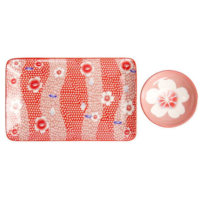Tokyo Design Studio - Kawaii - Fleur - Rouge - Ensemble de sushi - 6 pièces - 2 personnes – Image 4