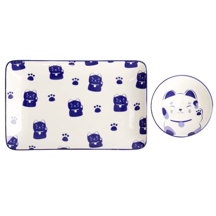 Tokyo Design Studio - Kawaii - Maneko - Bleu - Ensemble Sushi - 6 pièces - 2 Personnes – Image 2