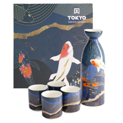 Tokyo Design Studio - Kawaii - Sake Set - 4 Kopjes - 1 Sake Fles - 220/50ML