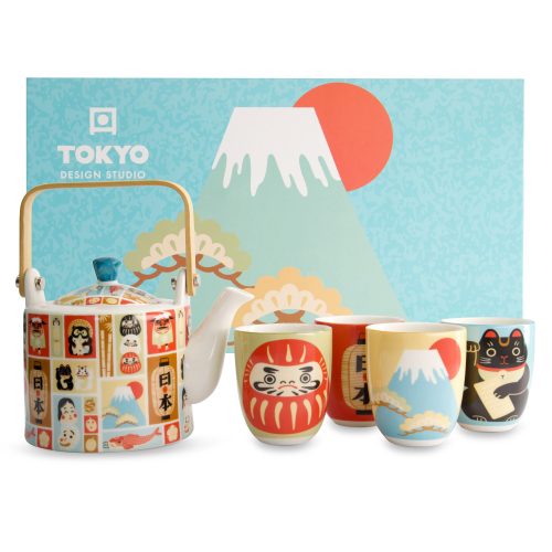 Tokyo Design Studio - Kawaii - Japan - Thee Set - 1 Theepot - 4 Kopjes