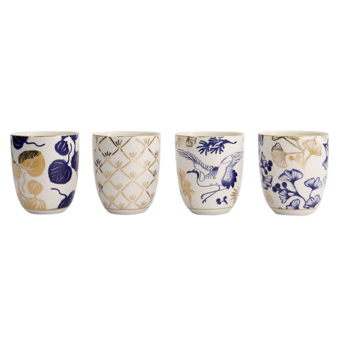 Tokyo Design Studio - Flora Japonica Gold - Ensemble de tasses - Ensemble de 4 pièces - 6,7 x 7,7 cm 170 ml – Image 2