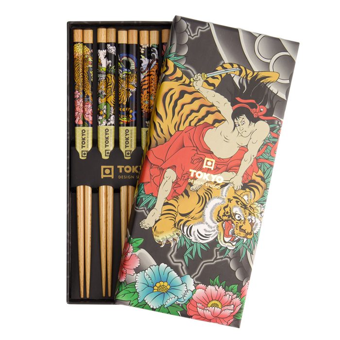 Tokyo Design Studio - Baguettes Yakuza - Tigre - Coffret cadeau