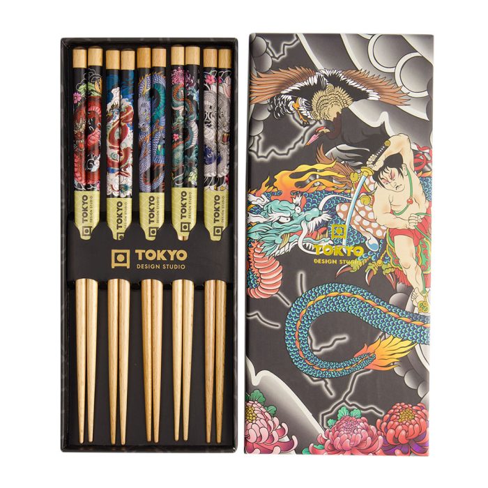 Tokyo Design Studio - Baguettes Yakuza - Ensemble-cadeau Dragon Bleu – Image 2