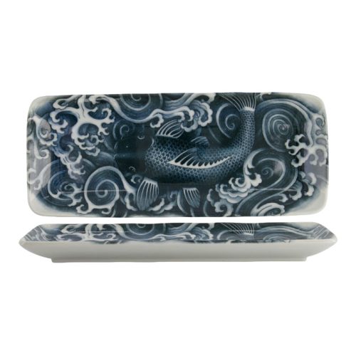Tokyo Design Studio - Japonism Carp - Rechthoekigbord - Zwart - 28.5x14x2.5cm