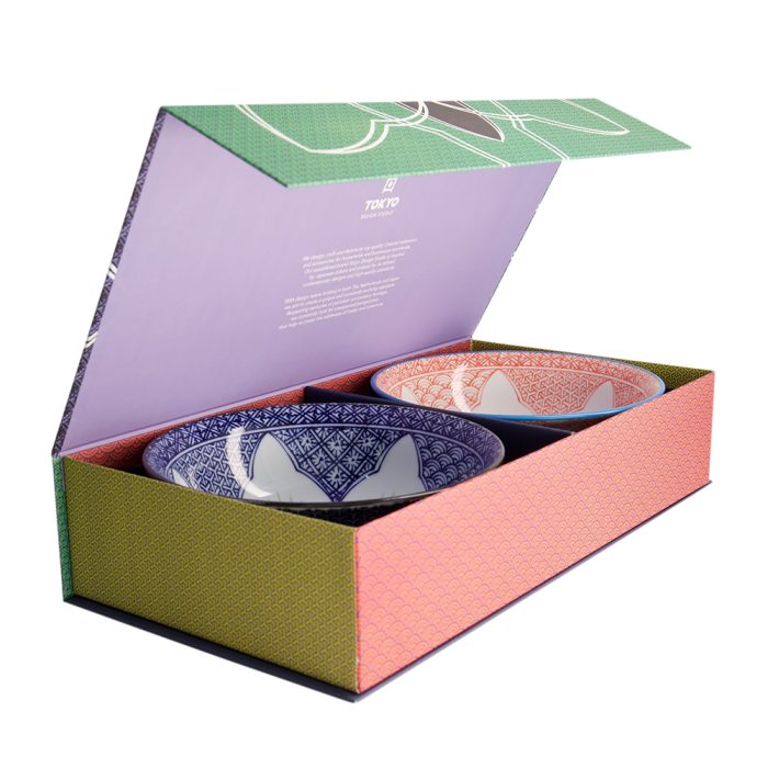 Tokyo Design Studio - Lily Flower - Ensemble de Bols - Rouge/Bleu - 20.5x8cm - 1200ml – Image 2