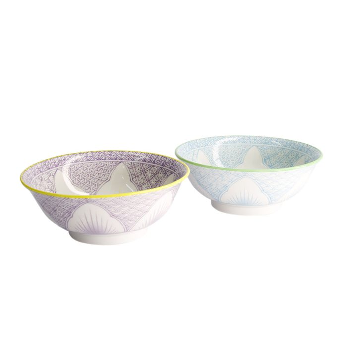Tokyo Design Studio - Lily Flower - Ensemble de Bols - Violet/Bleu Clair - 20.5x8cm - 1200ml – Image 2