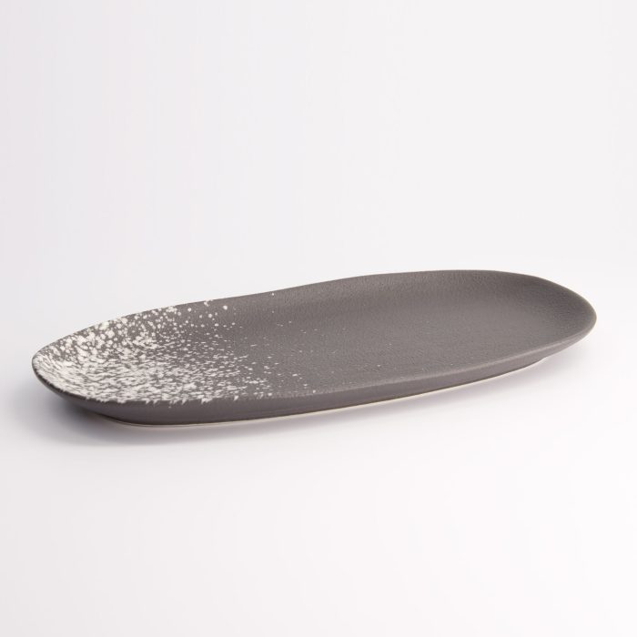 Tokyo Design Studio - Assiette Gris Argenté - Mixte - 15,5x30,5cm