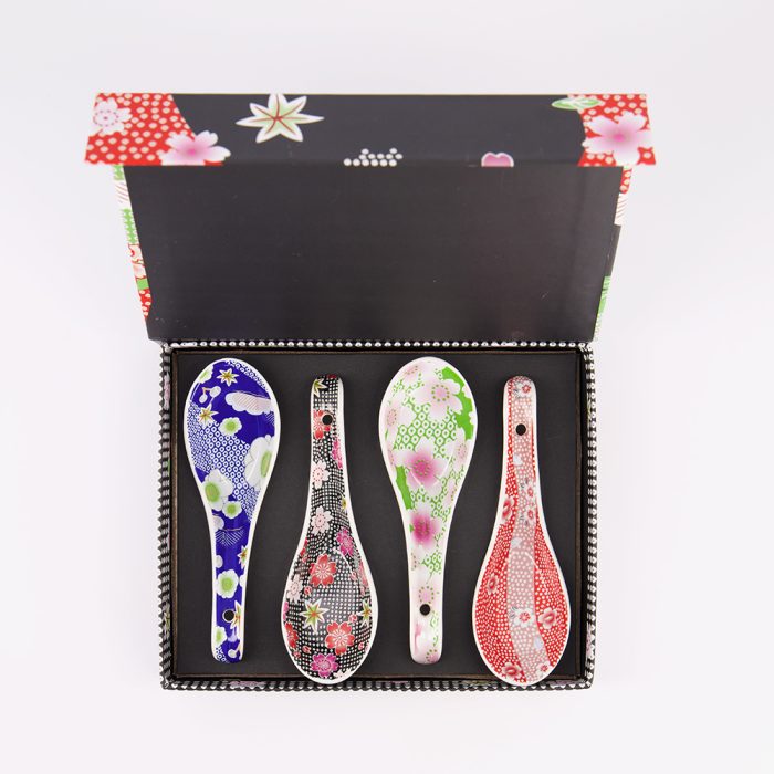 Tokyo Design Studio - Kawaii - Fleur Noire - Cuillère à Soupe - Coffret Cadeau - 4 pièces – Image 4