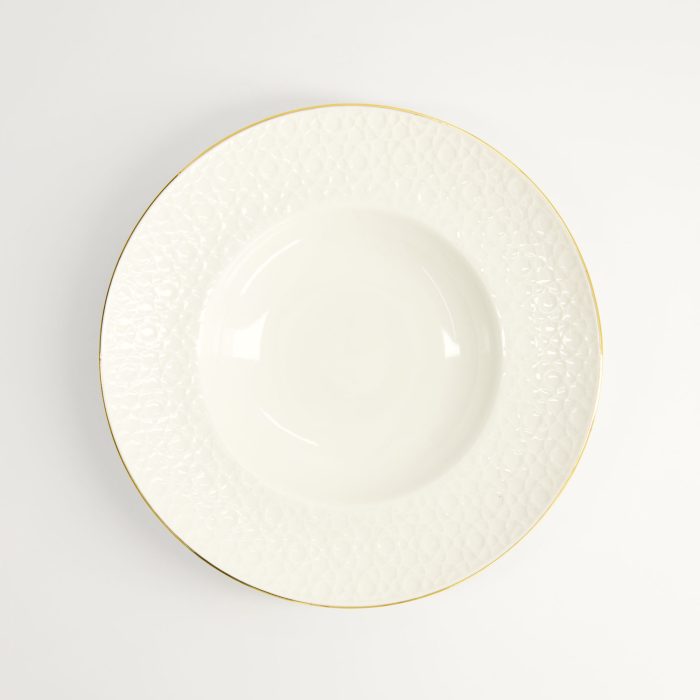 Tokyo Design Studio - Nippon White - Bord Doré - Assiette Creuse - 21 cm - 160ml