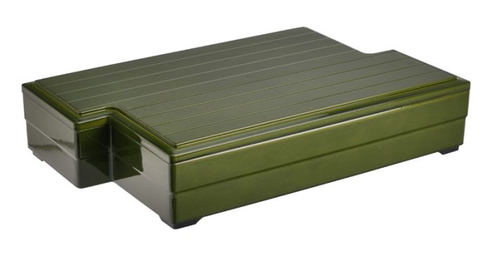 Boîte Bento Vert Noir/Rouge - Laque - 37,2x22,5x6,5 cm – Image 3