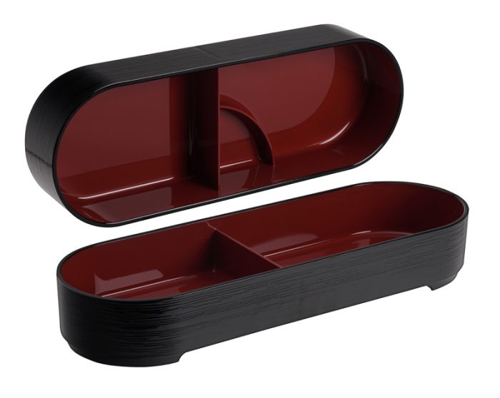 Bento Box Noir/Rouge - Laque - Ovale - 36.2x12.4x5.7 – Image 2