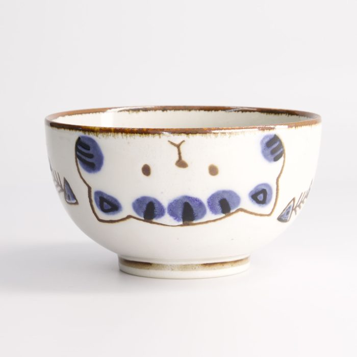 Tokyo Design Studio - Kawaii - Chat Neko - Bol - Bleu - 13.7x7.4cmh - 500ml – Image 3