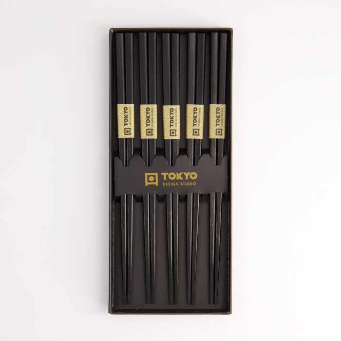 Tokyo Design Studio - Baguettes - Coffret Cadeau/5 - Carré - Noir – Image 4