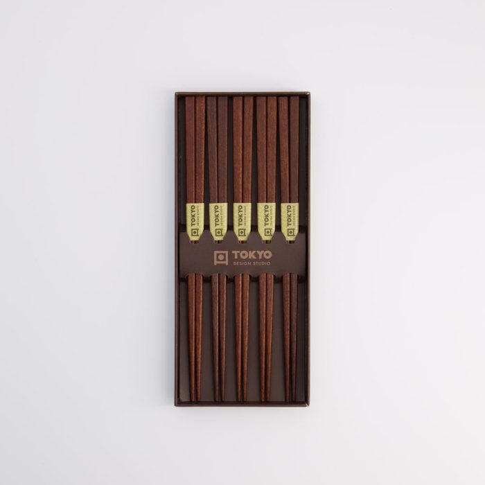 Tokyo Design Studio - Baguettes - Coffret Cadeau/5 - Carré - Marron – Image 4