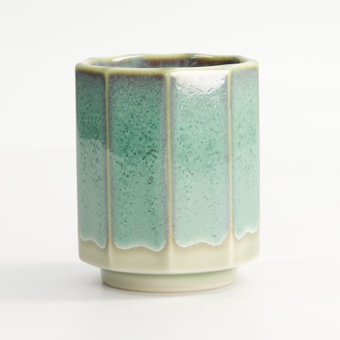 Tokyo Design Studio - Craft Teacup - Wit/Aqua Glazuur - 6,5x8cm - 150ml