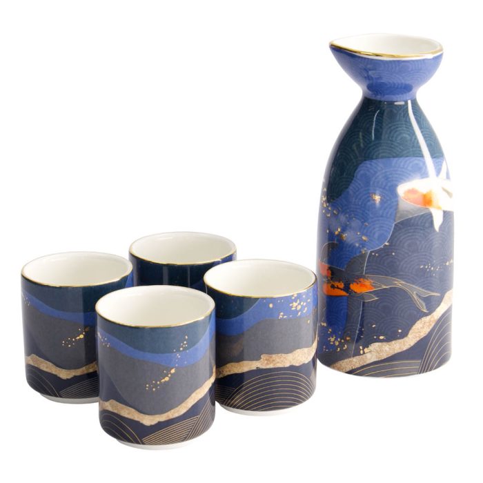 Tokyo Design Studio – Kawaii – Set à sake – 4 tasses – 1 bouteille de sake – 120/50ML – Image 2