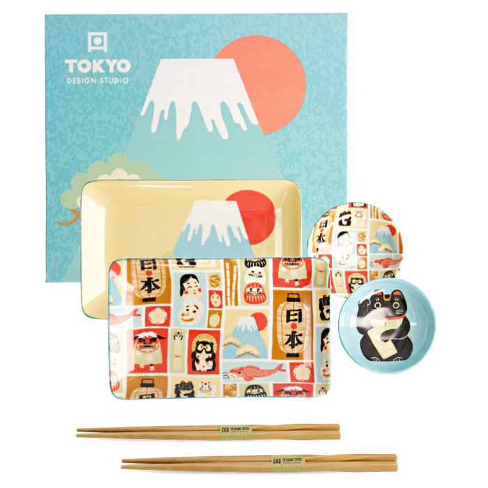 Tokyo Design Studio – Kawaii – Japon - Set à sushi – 6 pièces – 2 personnes