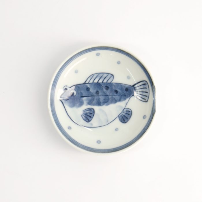 Tokyo Design Studio Mini Assiette avec Support pour Baguettes - 9,4x2,3cm Poisson-globe