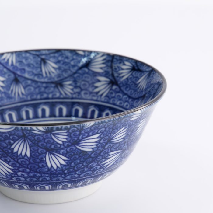 Tokyo Design Studio - Mixed Bowls - Hana - Bleu - 14.8x6.8cm - 550ml - Tsuta Karakusa – Image 4