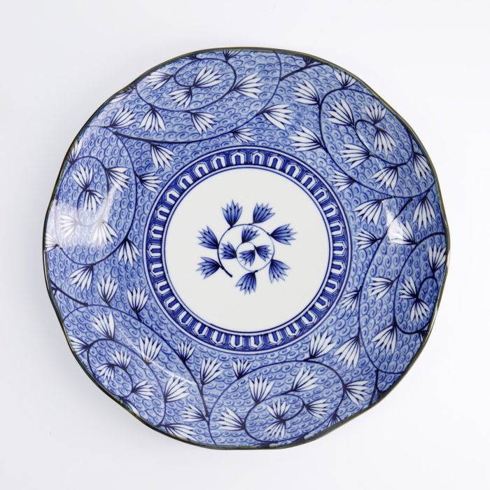 Tokyo Design Studio - Hana Blue - Assiette Ronde - 25,5x3,5cm - Tsuta Karakusa – Image 2
