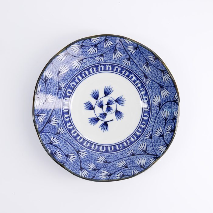 Tokyo Design Studio - Hana Blue - Assiette à Pâtes - 21x5cm - Tsuta Karakusa – Image 2