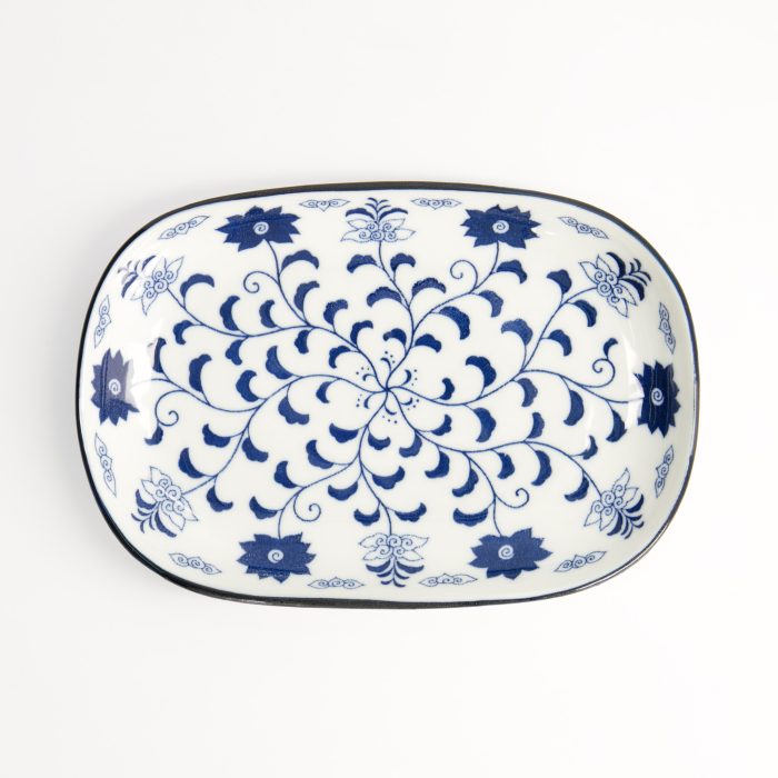 Tokyo Design Studio - Blue Botan - Assiette Oblongue - 18,7x13cm