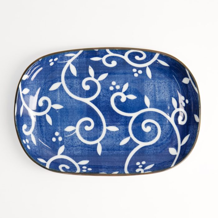 Tokyo Design Studio - Tokyo Blue - Karakusa - Plat Ovale - 18.7x13cm – Image 2