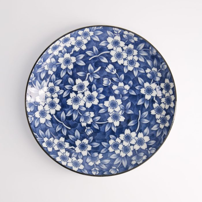 Tokyo Design Studio Blue Sakura Assiette Oblongue - 18,7x13cm