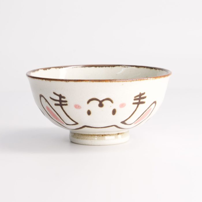 Tokyo Design Studio - Kawaii - Rabbit Usagi - Rice Bowl - Red - 11.5x6cm - 300ml – Image 3
