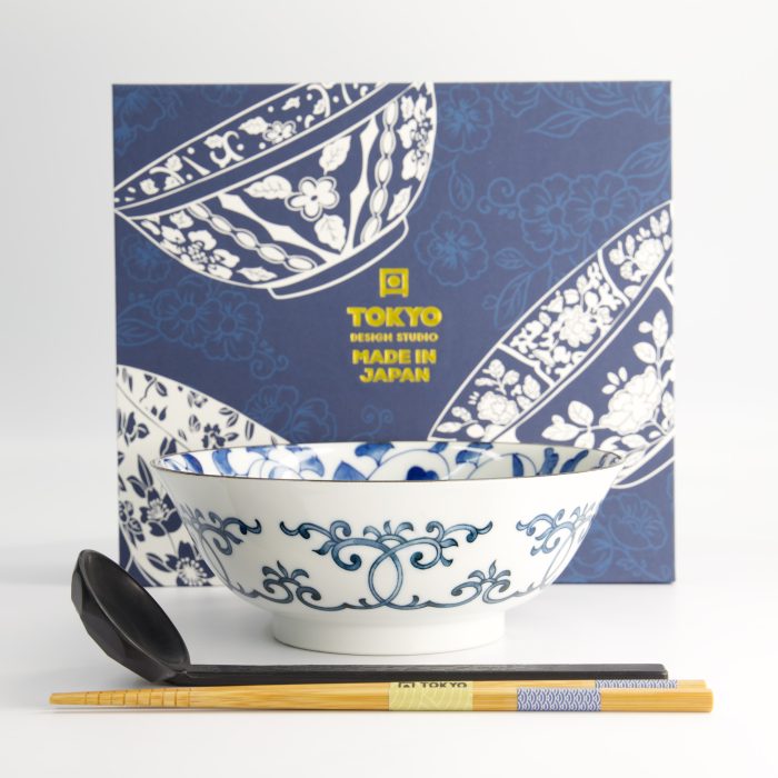 Tokyo Design Studio - Ramen Bowl - 3pcs - Coffret Cadeau - Fleur - 19x7.5cm - 1100ml – Image 4