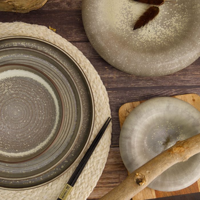 Tokyo Design Studio - Assiette Ronde avec Bord - Gris - 23x3cm – Image 5