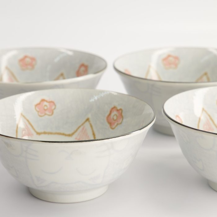 Tokyo Design Studio - Mixed Bowls - Kawaii Giftset - 4 pièces - Bleu - Luckycat - 15x7cm - 500ml – Image 5