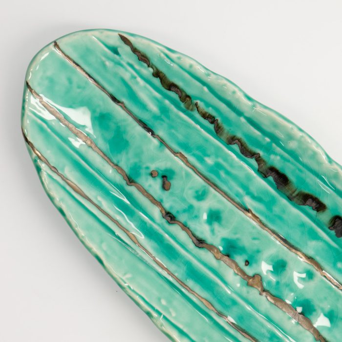 Tokyo Design Studio - Yamasaku - Turquoise - Oval Plate - 33x13.5x2cm – Image 4