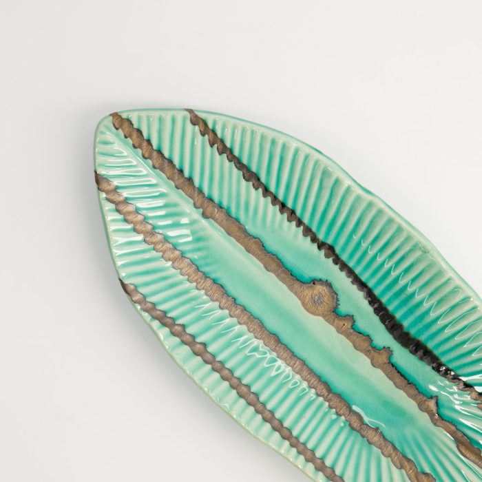 Tokyo Design Studio - Yamasaku - Turquoise - Assiette Feuille Rectangulaire - 21,5x10,8x2cm – Image 4