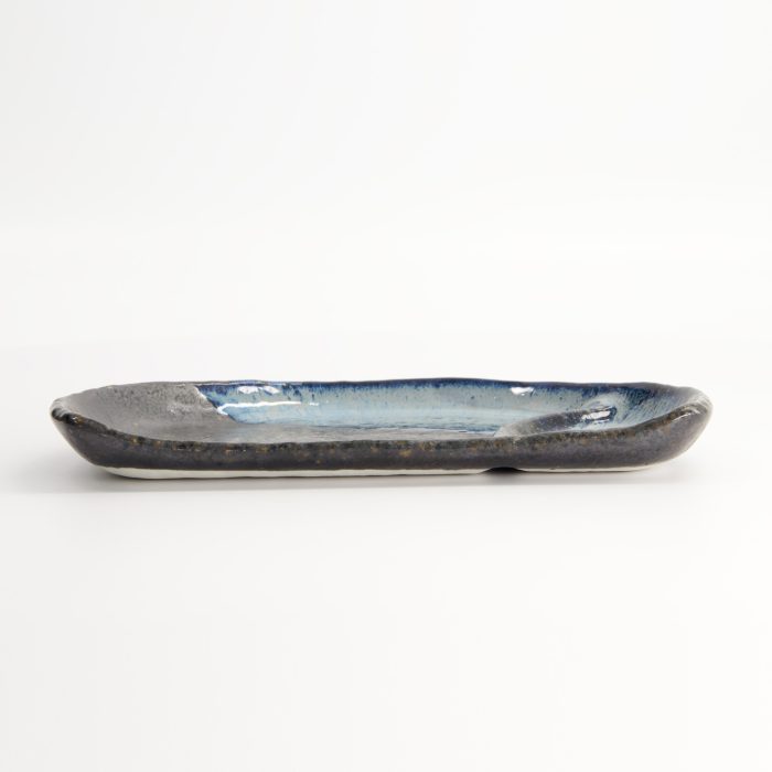 Tokyo Design Studio - Half Moon - Assiette à Petit-Déjeuner - Noir/ Bleu - 22,5x13x2,3 cm – Image 3