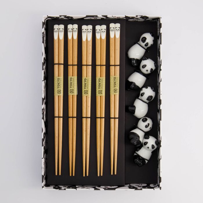 Tokyo Design Studio - Baguettes - Coffret Cadeau/10 - Panda - Marron – Image 3