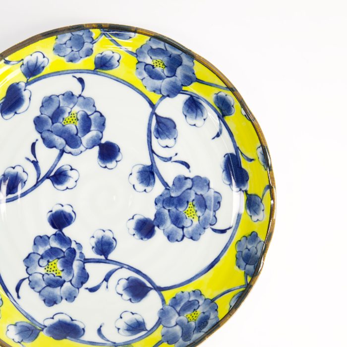 Tokyo Design Studio - Botan - Grande Plate - Jaune/Bleu - 24,7x3cm – Image 3
