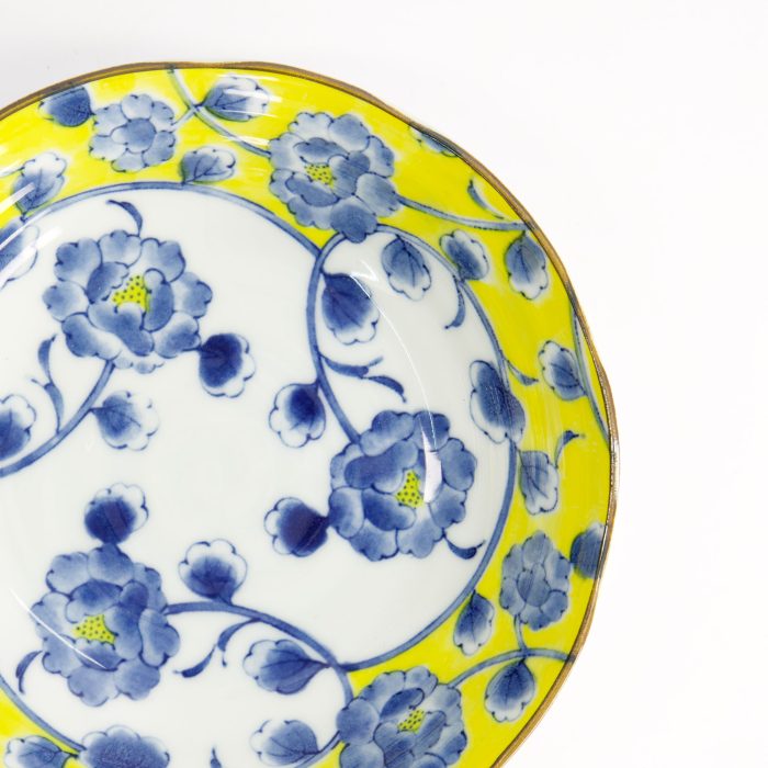 Tokyo Design Studio - Botan - Shallow Bowl - Yellow/Blue - 16.5x4cm – Image 4