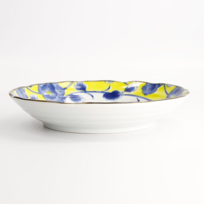 Tokyo Design Studio - Botan - Grande Assiette - Jaune/Bleu - 22x4cm – Image 3
