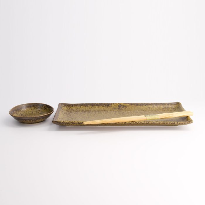 Tokyo Design Studio - Iga Irabo - Ensemble de Sushi en Deux Pièces avec Baguettes - 28.5x12.5cm & 10x2cm – Image 2