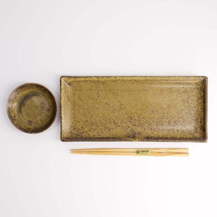 Tokyo Design Studio - Iga Irabo - Ensemble de Sushi en Deux Pièces avec Baguettes - 28.5x12.5cm & 10x2cm – Image 3