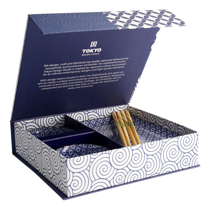 Tokyo Design Studio - Ensemble Cadeau Sushi - Sashiko - 4 pièces - 20,4x13cm - 9x3,5cm