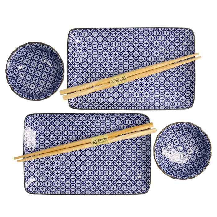 Tokyo Design Studio - Ensemble Cadeau Sushi - Sashiko - 4 pièces - 20,4x13cm - 9x3,5cm – Image 2