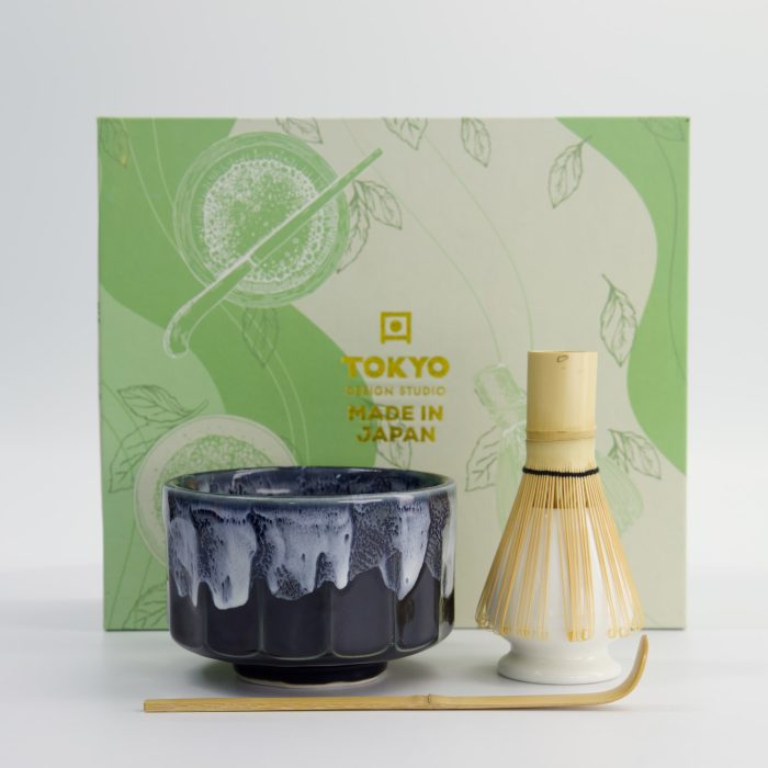 Tokyo Design Studio - Coffret Cadeau Matcha - Kanegin Vert/Bleu Marine - 11x8cm - 4 pièces – Image 2