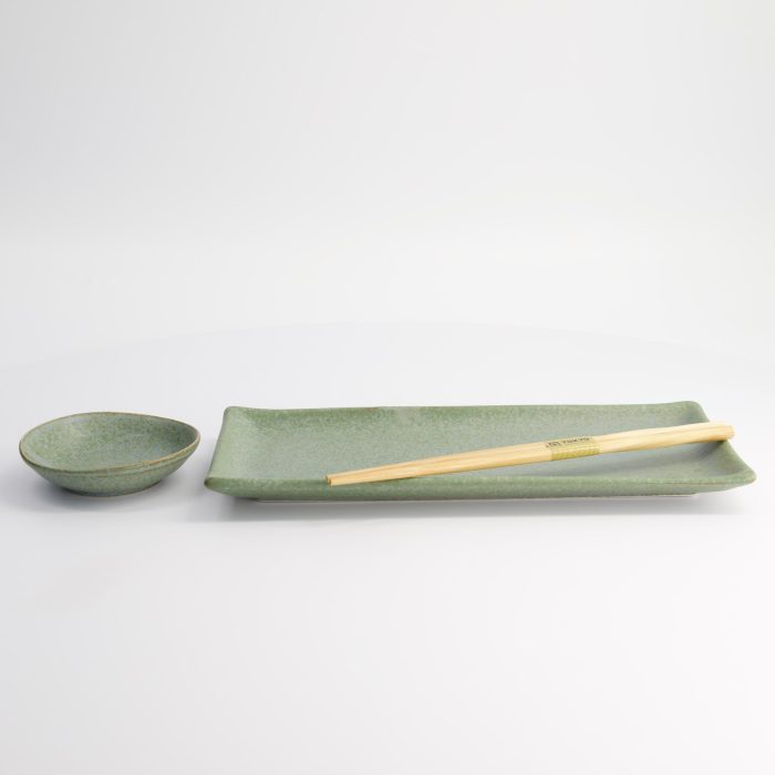 Tokyo Design Studio - Vert Sauge Sushi - Coffret cadeau - 3 pièces - 29x14,3cm - 10x2,5cm - Incl. Baguettes – Image 2