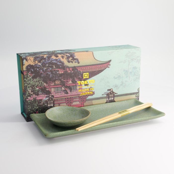 Tokyo Design Studio - Vert Sauge Sushi - Coffret cadeau - 3 pièces - 29x14,3cm - 10x2,5cm - Incl. Baguettes – Image 4
