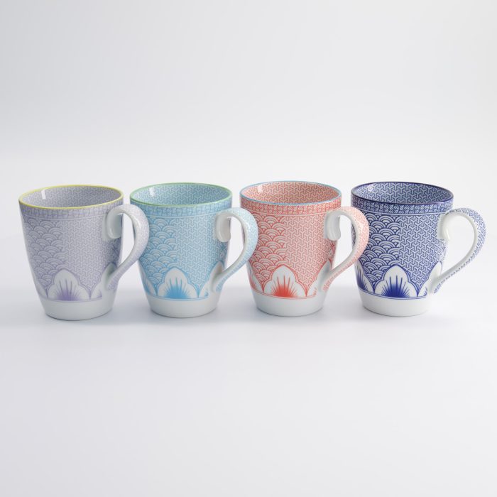 Tokyo Design Studio - Fleur de Lys - Set de Tasses Cadeau - 4 pièces - 8.8x10.5cm - 350ml – Image 2